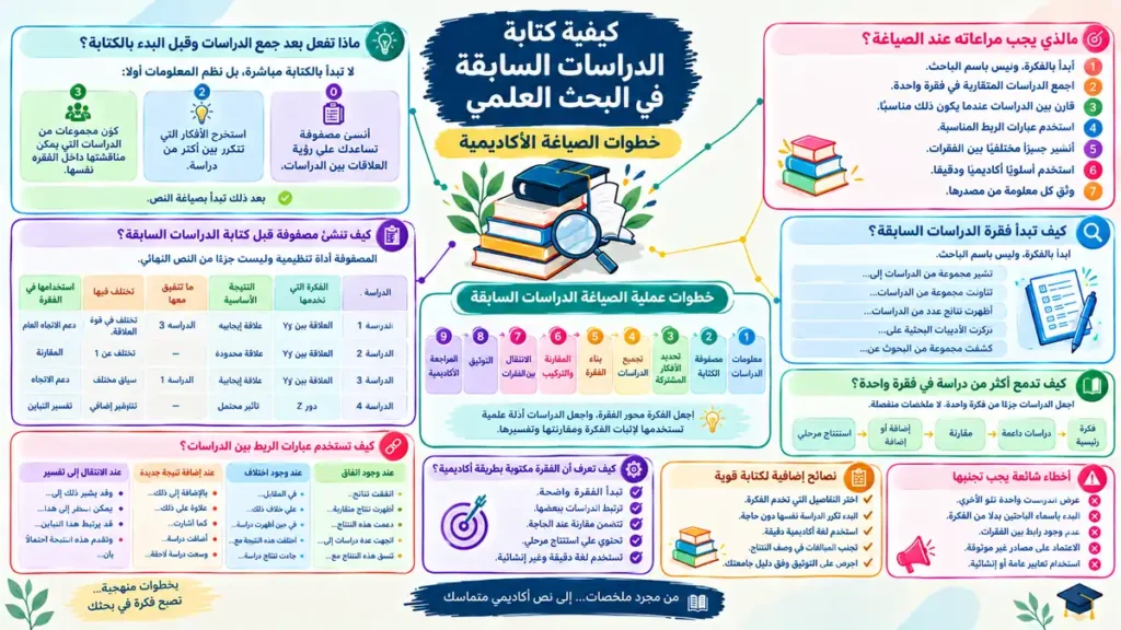 كيفية كتابة الدراسات السابقة في البحث العلمي