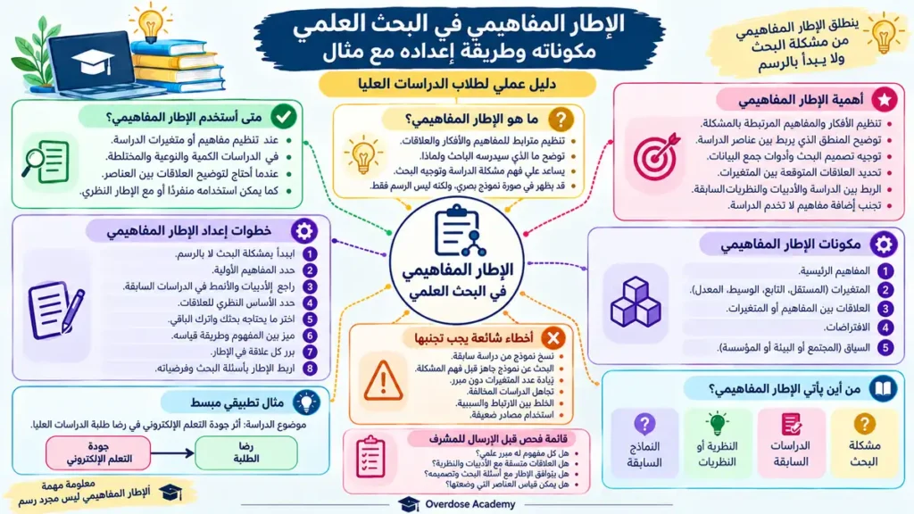 الإطار المفاهيمي في البحث العلمي ومراحل إعداده